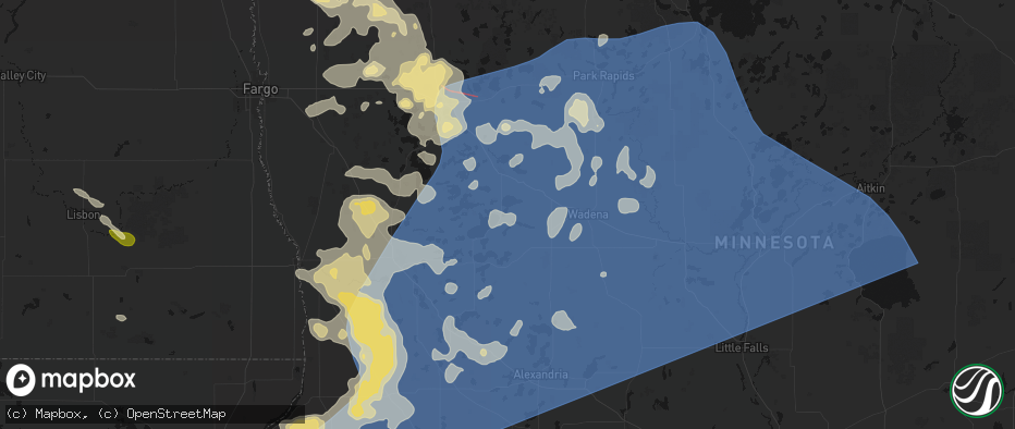 Hail map in Ottertail, MN on July 6, 2026