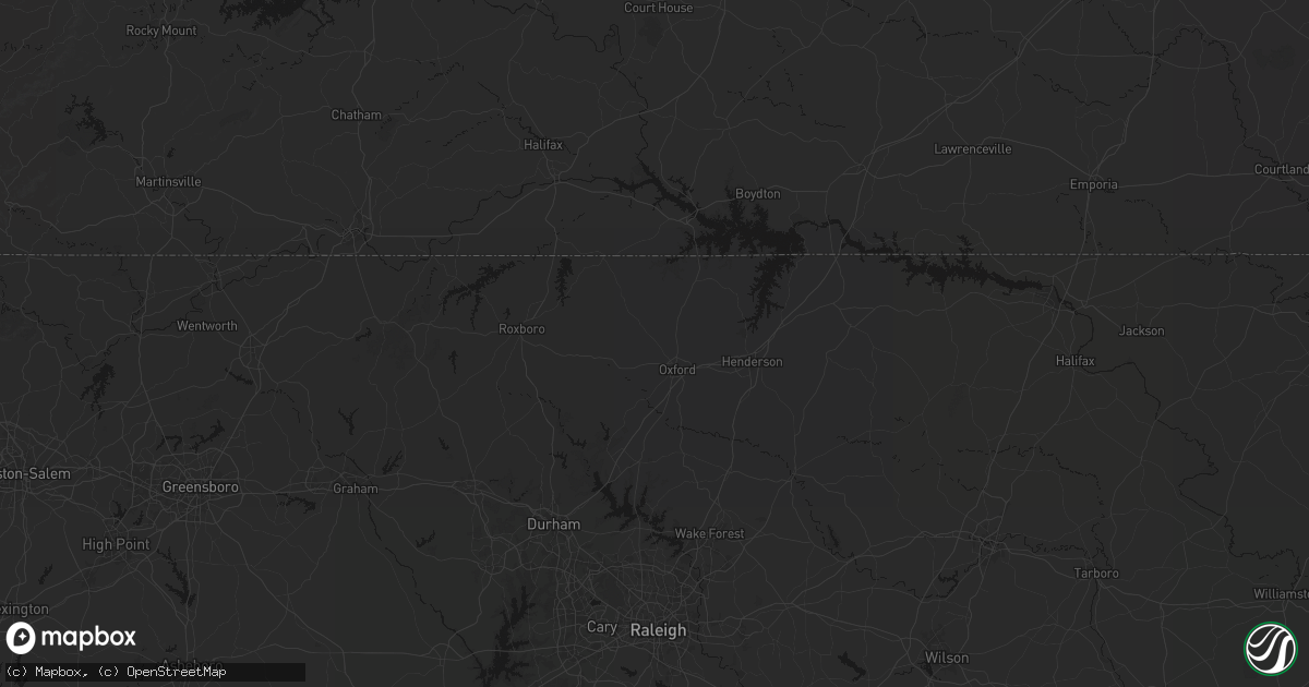 Hail map in Oxford, NC on July 6, 2026