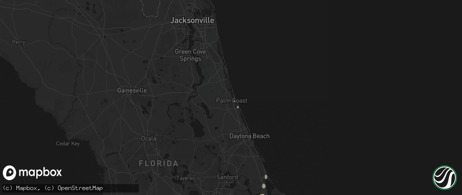 Hail map in Palm Coast, FL on July 6, 2026