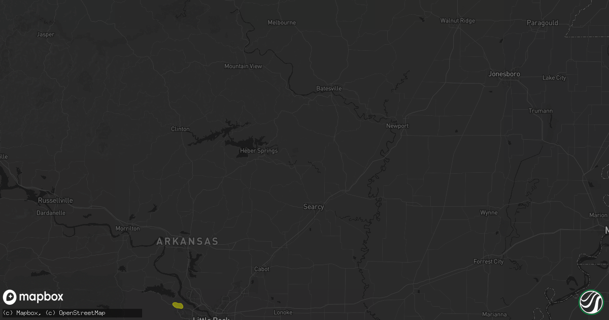 Hail map in Pangburn, AR on July 6, 2026