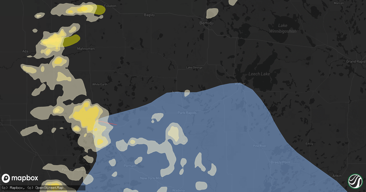 Hail map in Park Rapids, MN on July 6, 2026