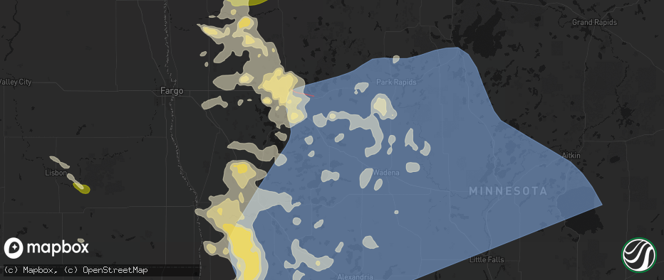 Hail map in Perham, MN on July 6, 2026