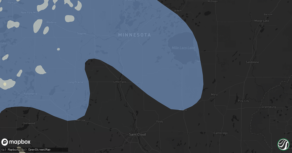 Hail map in Pierz, MN on July 6, 2026