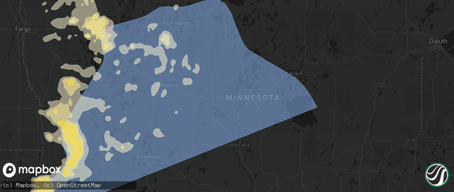 Hail map in Pillager, MN on July 6, 2026