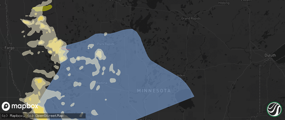 Hail map in Pine River, MN on July 6, 2026