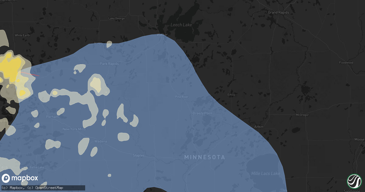 Hail map in Pine River, MN on July 6, 2026
