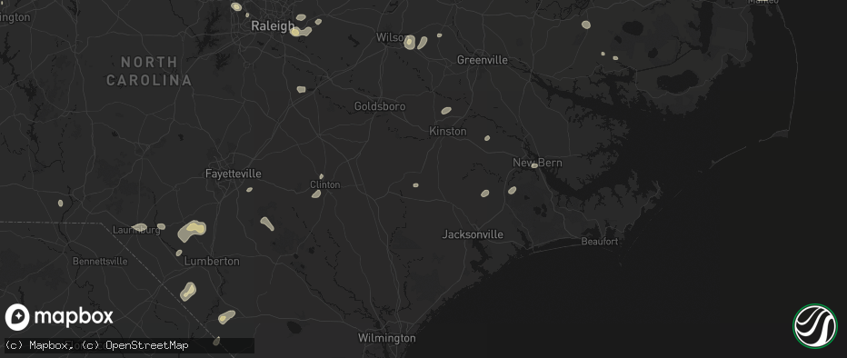 Hail map in Pink Hill, NC on July 6, 2026