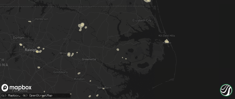 Hail map in Plymouth, NC on July 6, 2026