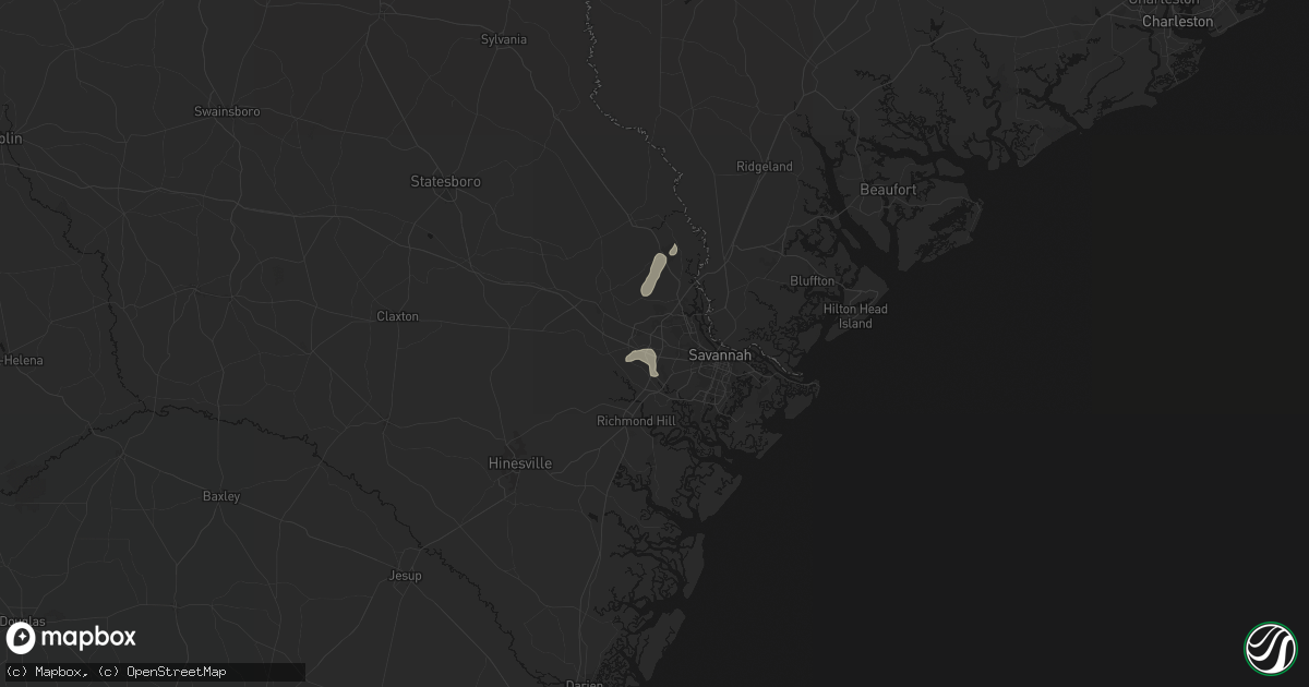 Hail map in Pooler, GA on July 6, 2026