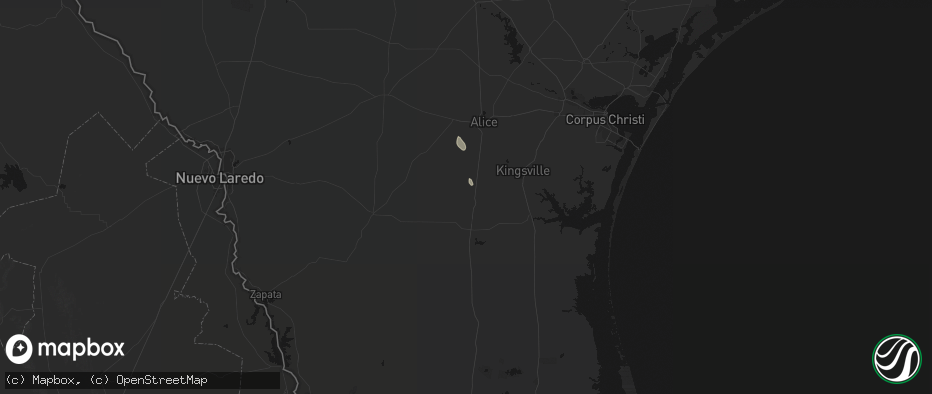 Hail map in Premont, TX on July 6, 2026