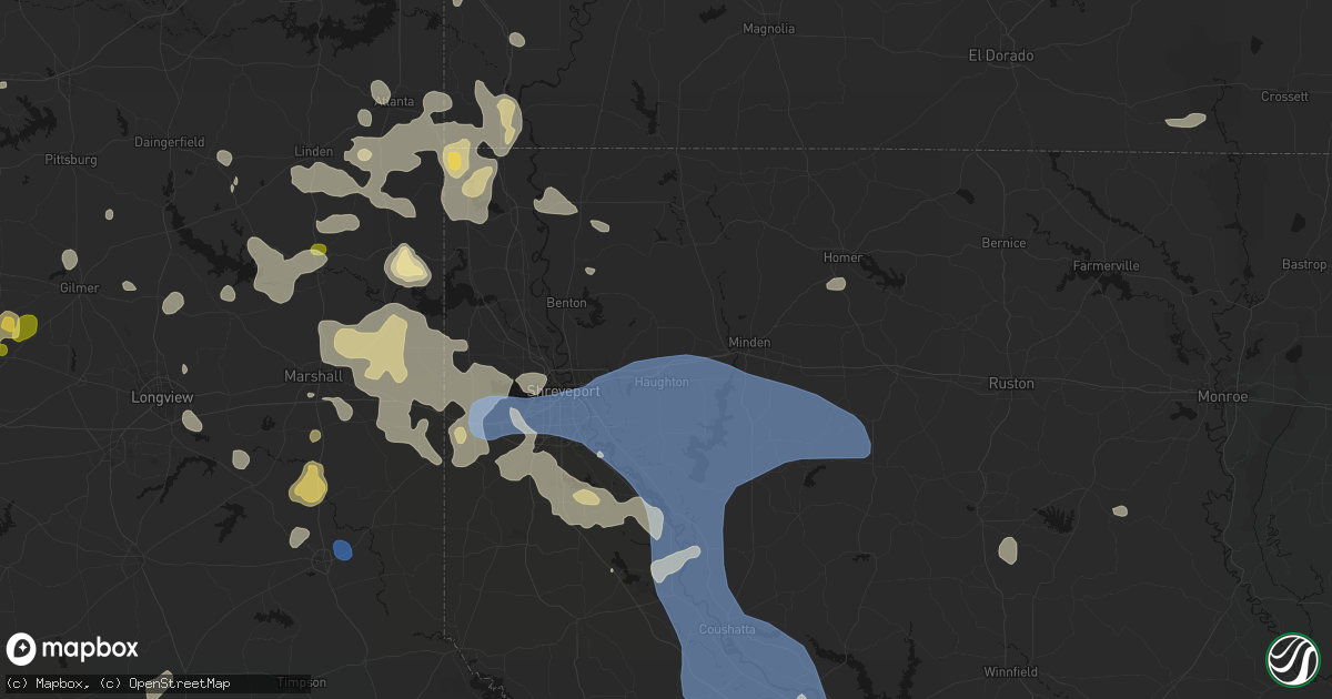 Hail map in Princeton, LA on July 6, 2026