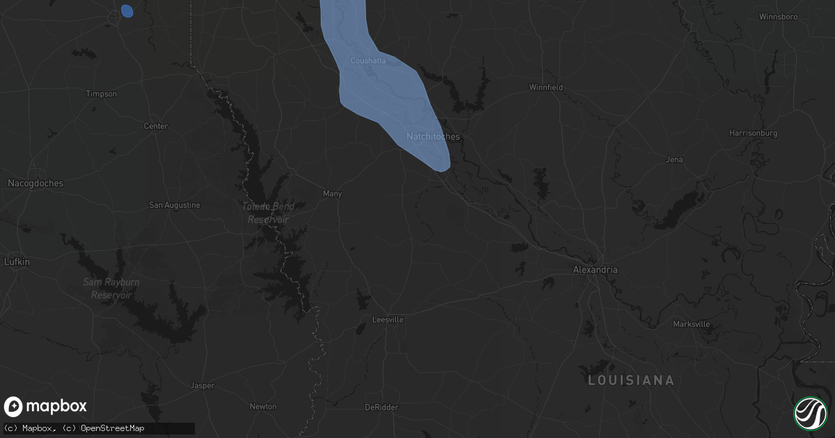 Hail map in Provencal, LA on July 6, 2026