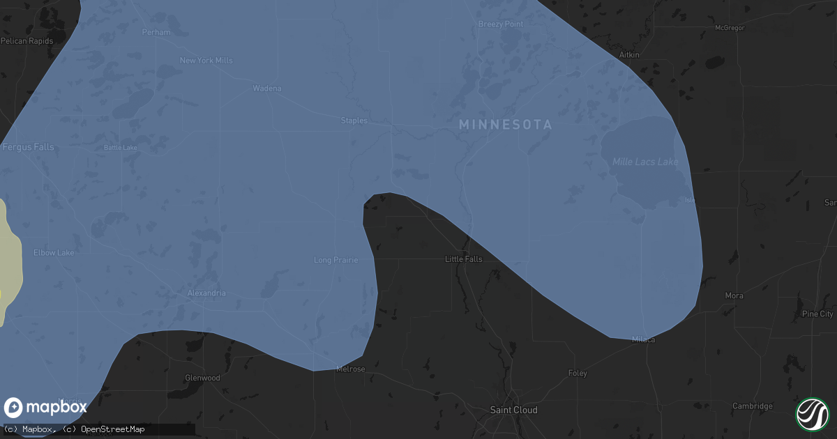 Hail map in Randall, MN on July 6, 2026