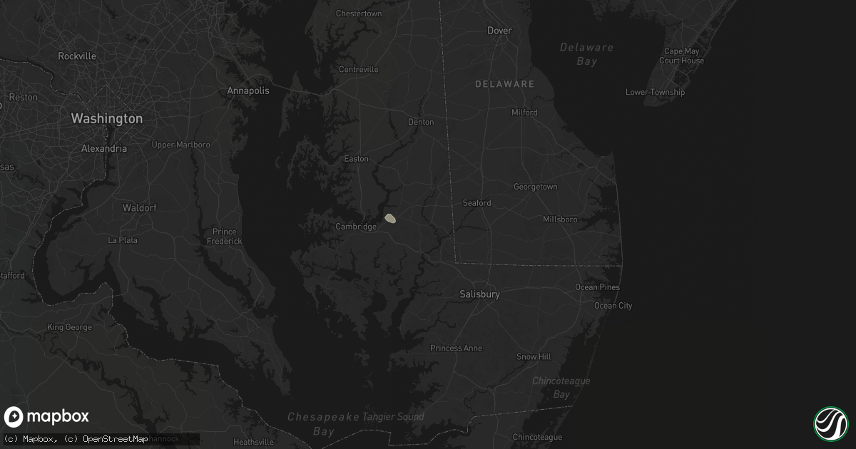 Hail map in Rhodesdale, MD on July 6, 2026
