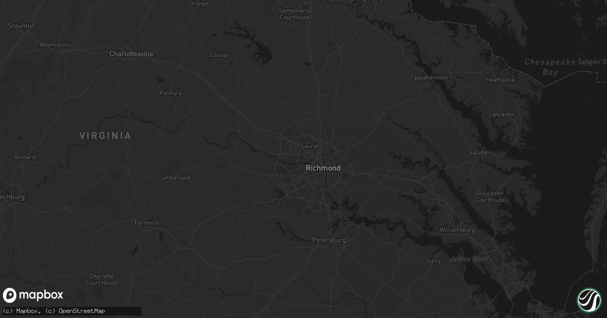 Hail map in Richmond, VA on July 6, 2026