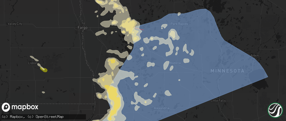Hail map in Richville, MN on July 6, 2026