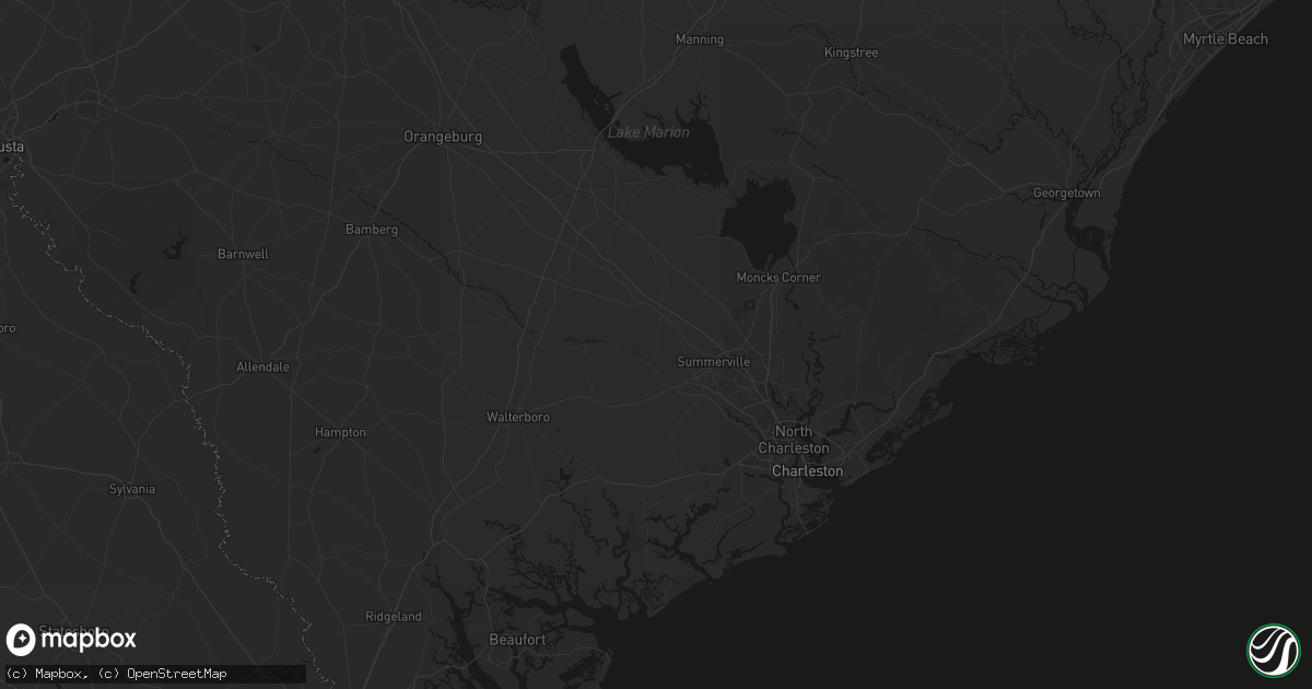 Hail map in Ridgeville, SC on July 6, 2026