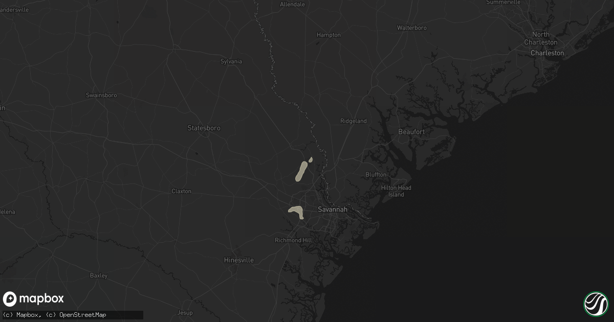 Hail map in Rincon, GA on July 6, 2026
