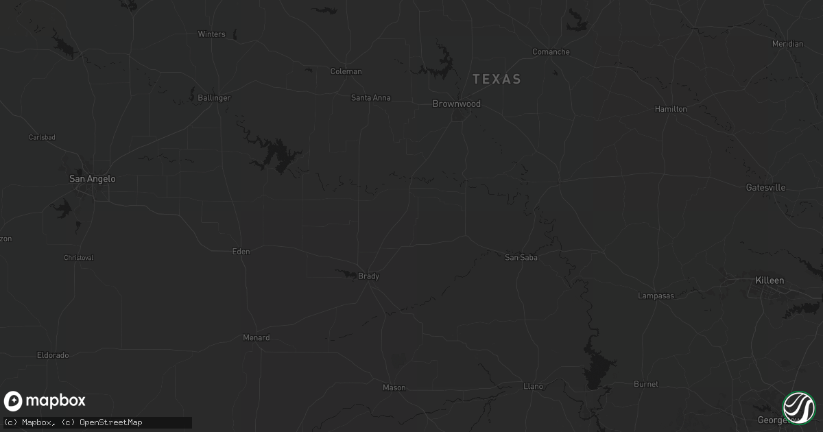 Hail map in Rochelle, TX on July 6, 2026