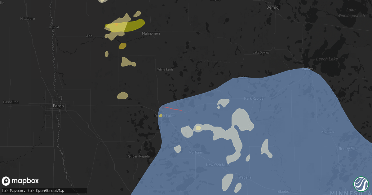 Hail map in Rochert, MN on July 6, 2026