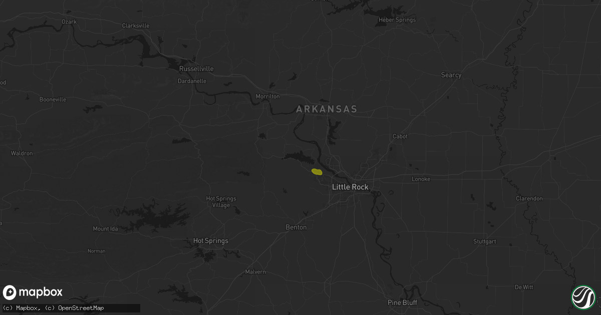 Hail map in Roland, AR on July 6, 2026