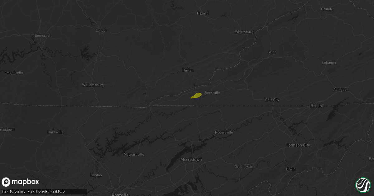 Hail map in Rose Hill, VA on July 6, 2026