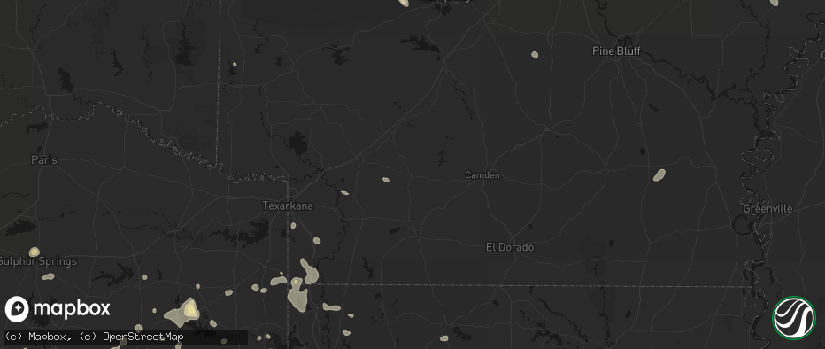 Hail map in Rosston, AR on July 6, 2026