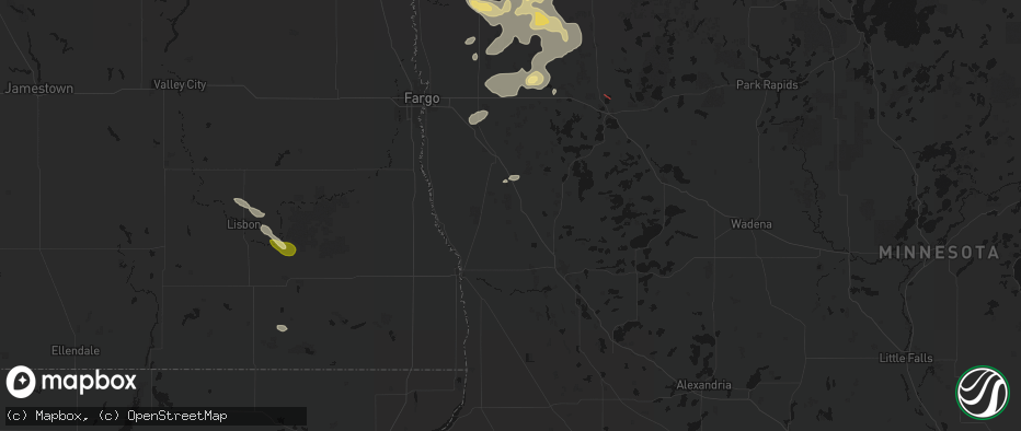 Hail map in Rothsay, MN on July 6, 2026