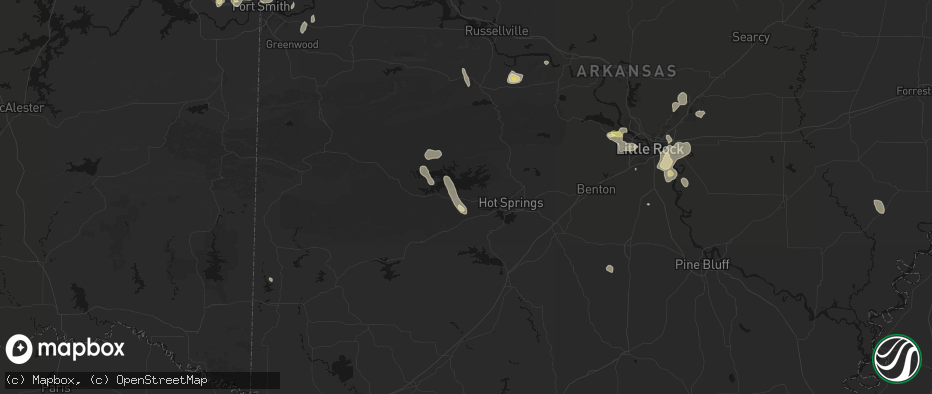 Hail map in Royal, AR on July 6, 2026