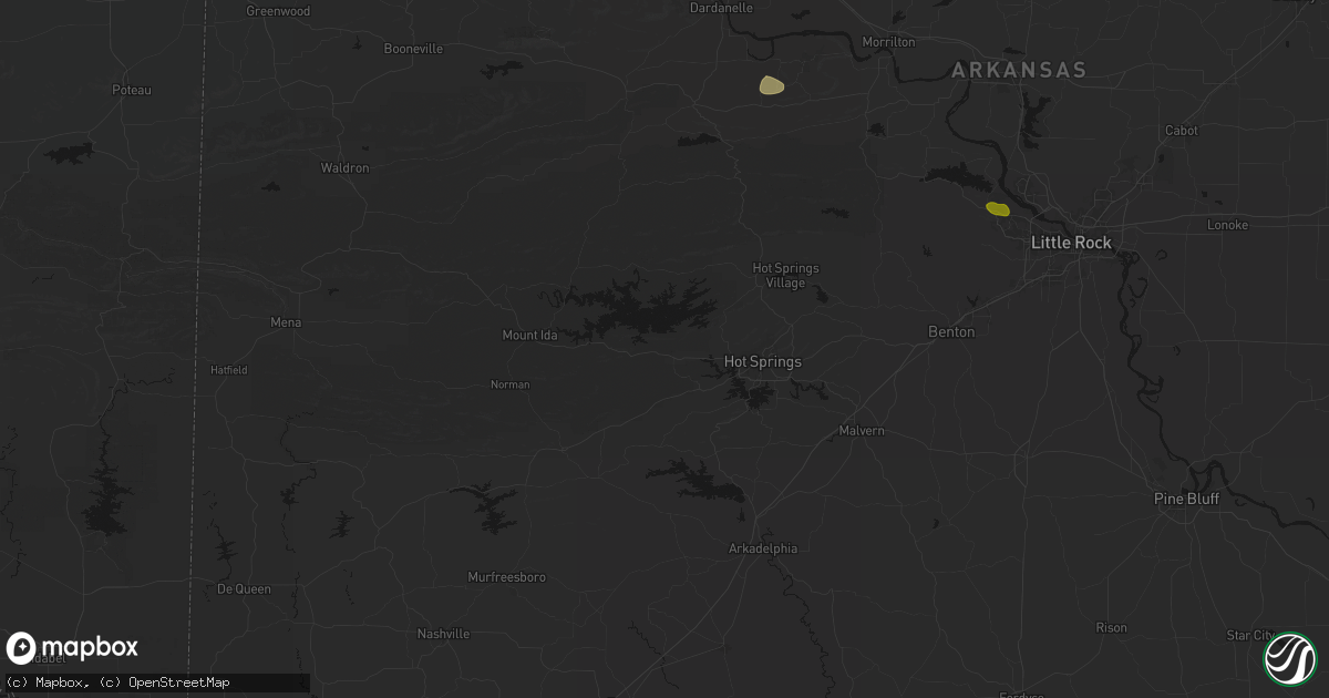 Hail map in Royal, AR on July 6, 2026
