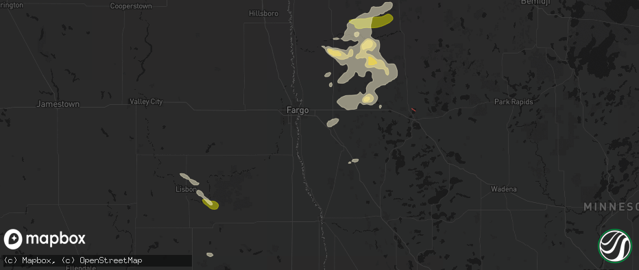 Hail map in Sabin, MN on July 6, 2026