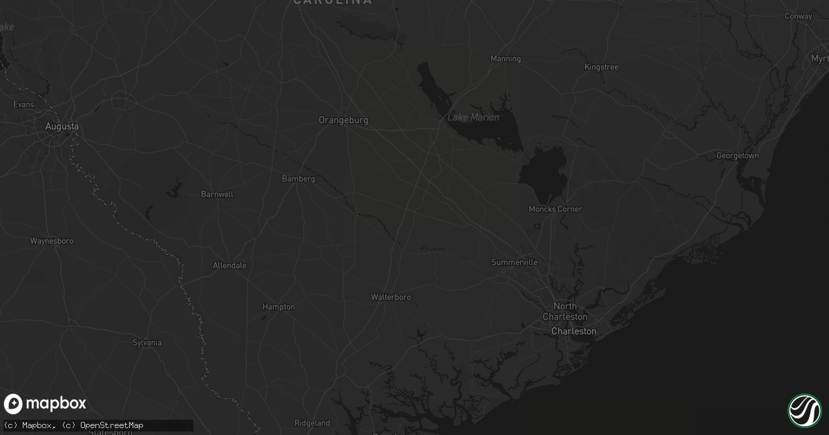 Hail map in Saint George, SC on July 6, 2026