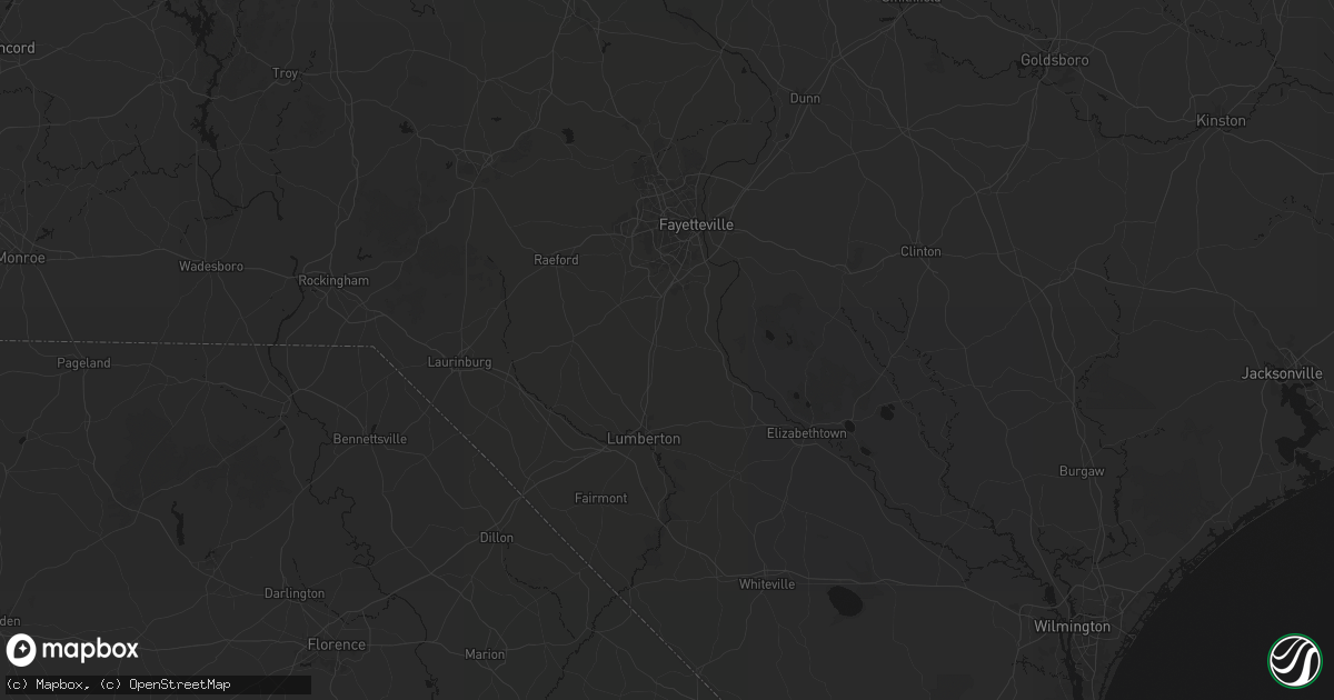 Hail map in Saint Pauls, NC on July 6, 2026
