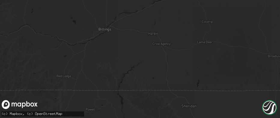 Hail map in Saint Xavier, MT on July 6, 2026