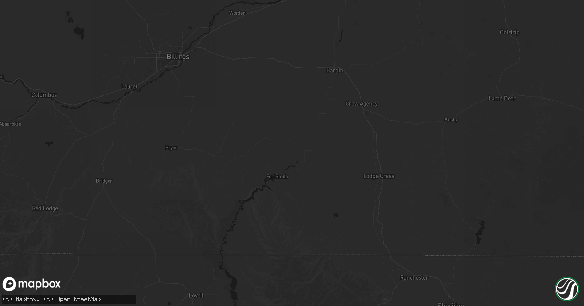 Hail map in Saint Xavier, MT on July 6, 2026