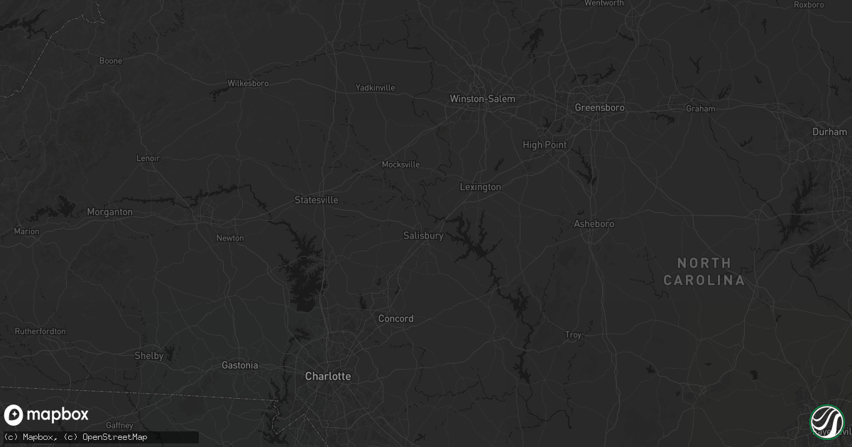 Hail map in Salisbury, NC on July 6, 2026