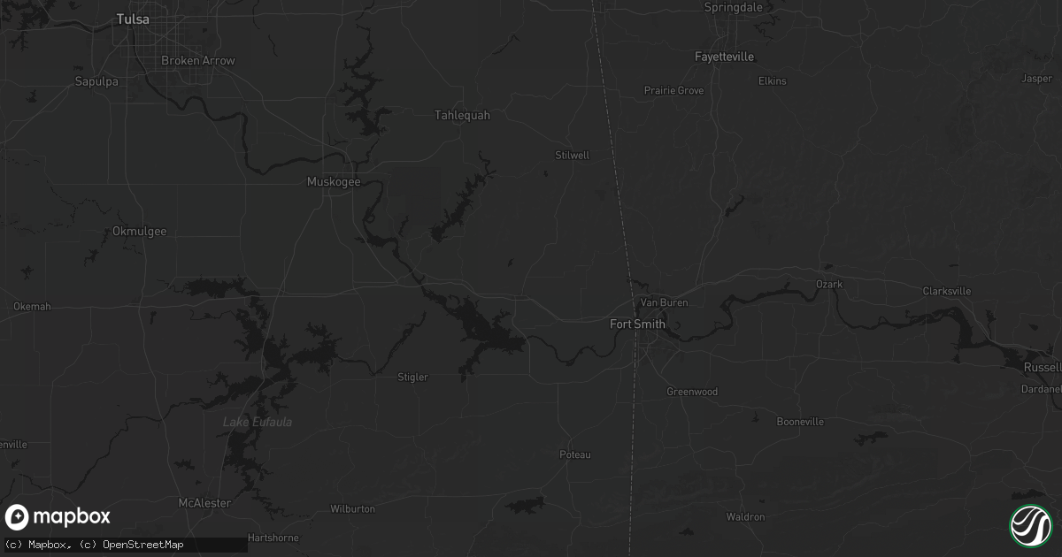 Hail map in Sallisaw, OK on July 6, 2026