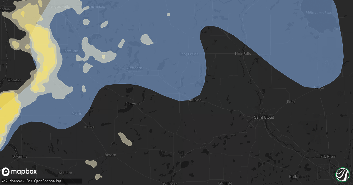 Hail map in Sauk Centre, MN on July 6, 2026