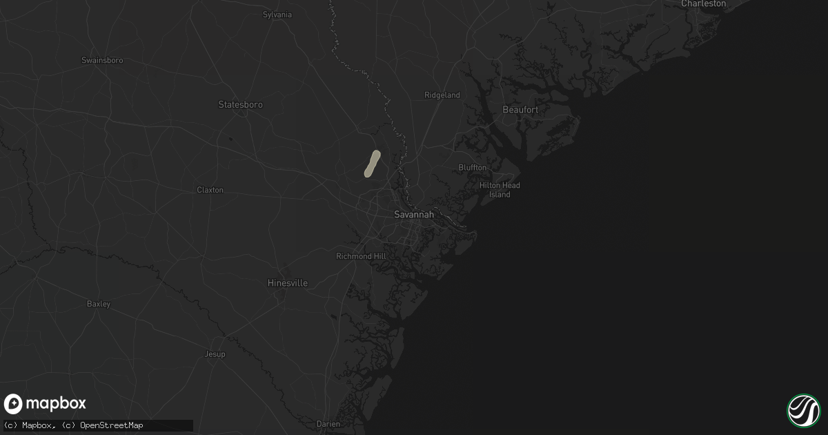 Hail map in Savannah, GA on July 6, 2026