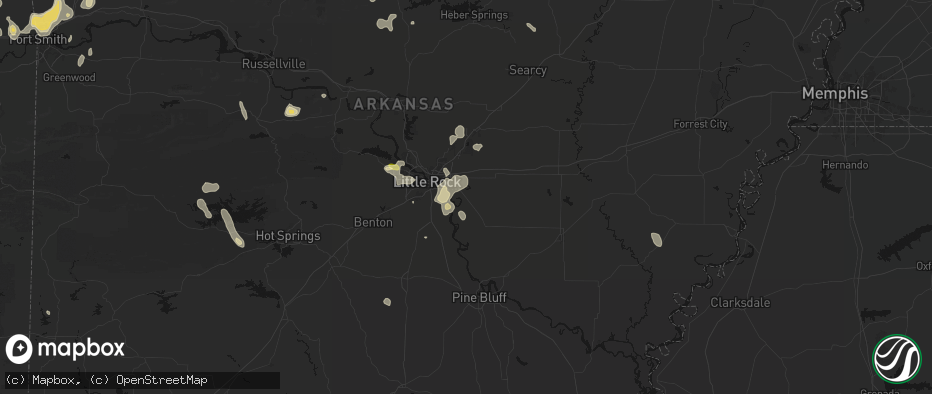 Hail map in Scott, AR on July 6, 2026