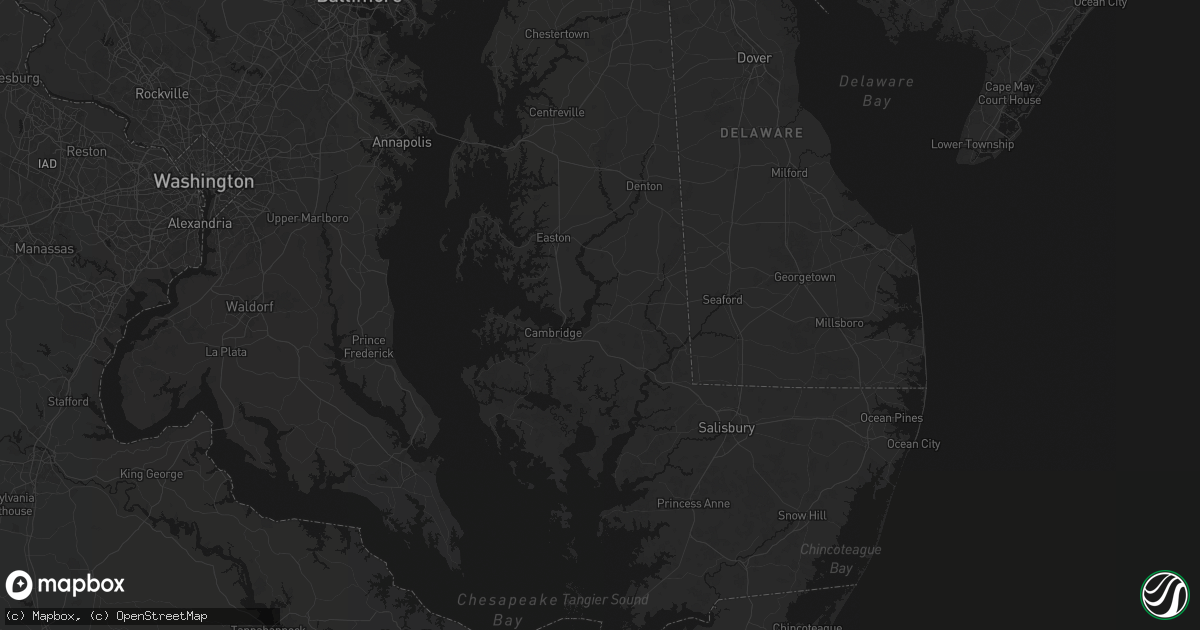 Hail map in Secretary, MD on July 6, 2026