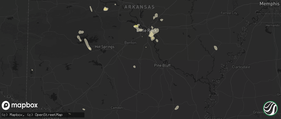 Hail map in Sheridan, AR on July 6, 2026