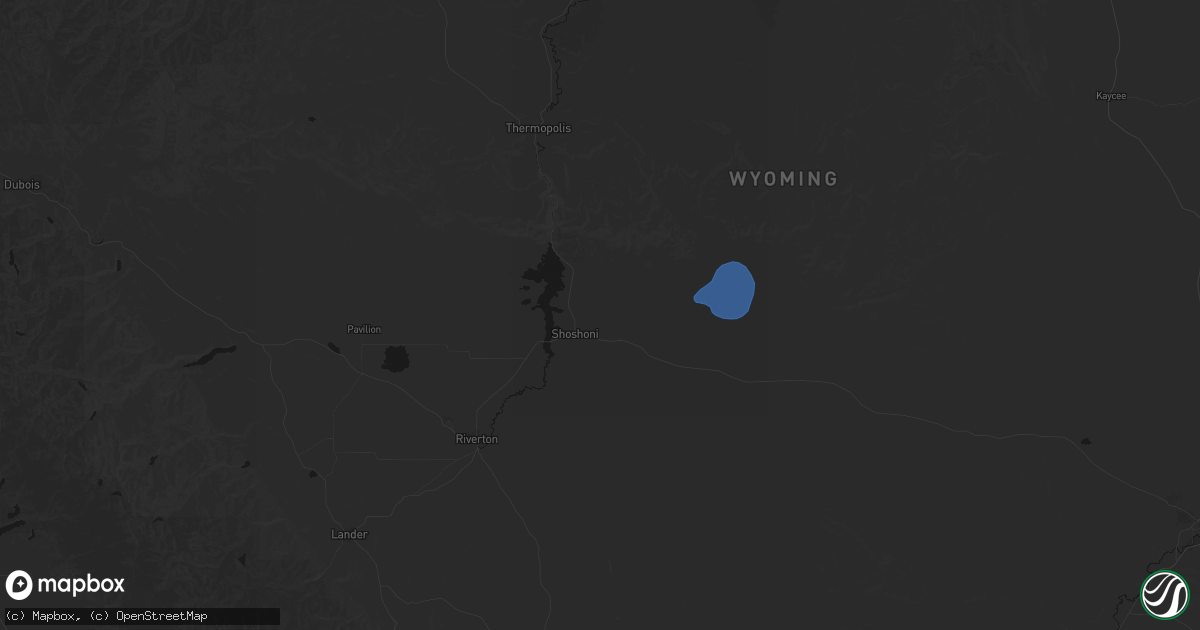 Hail map in Shoshoni, WY on July 6, 2026