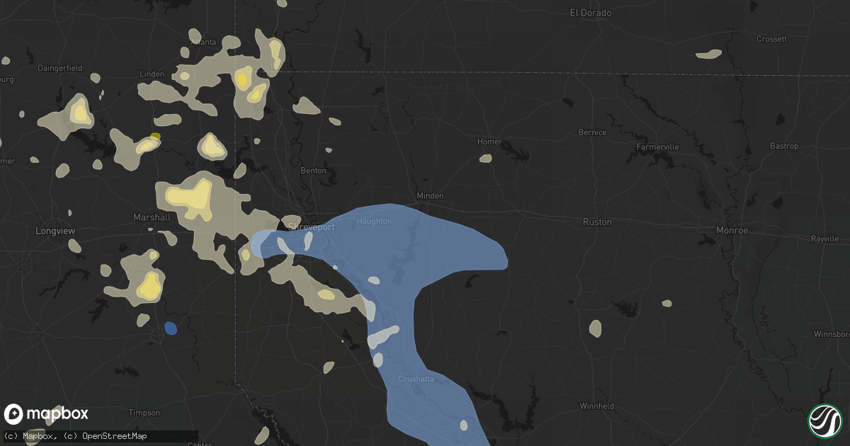 Hail map in Sibley, LA on July 6, 2026