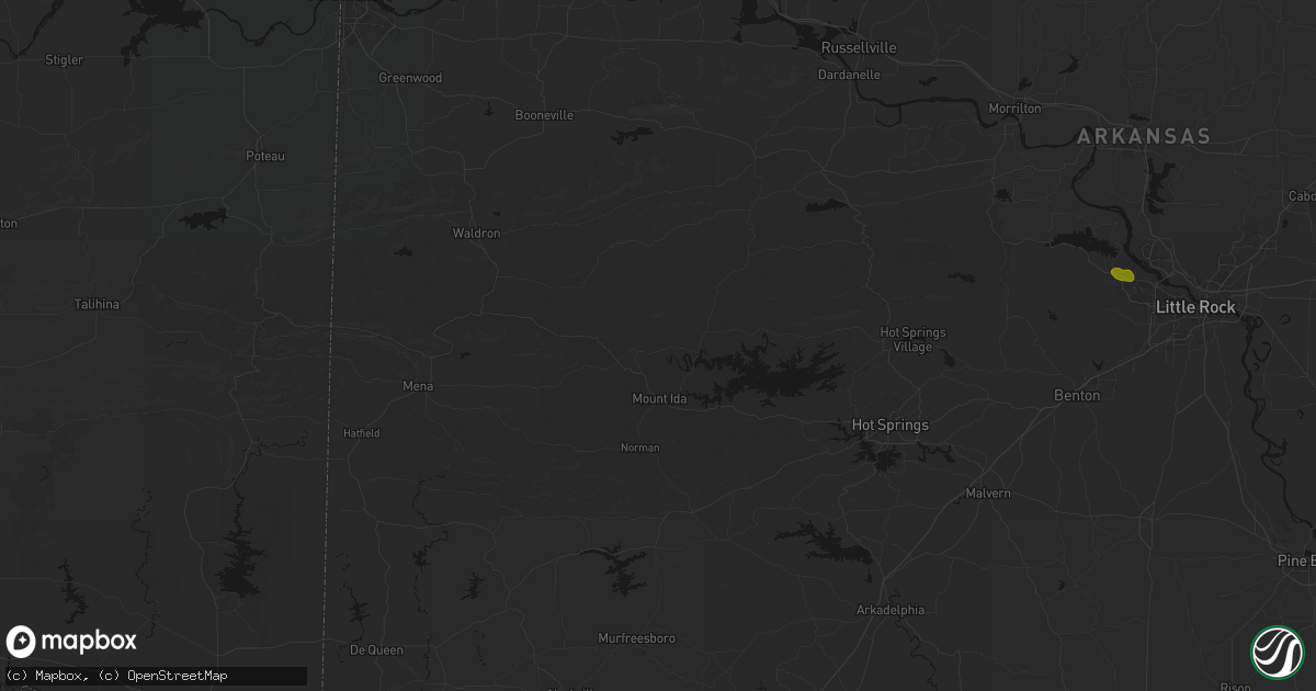 Hail map in Sims, AR on July 6, 2026