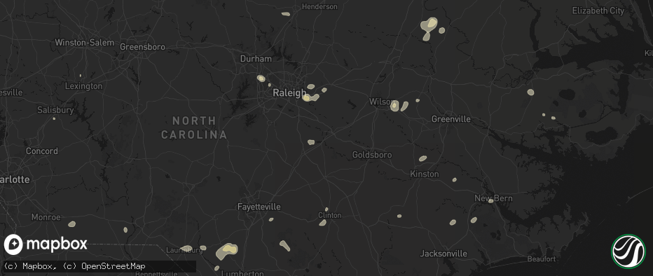 Hail map in Smithfield, NC on July 6, 2026