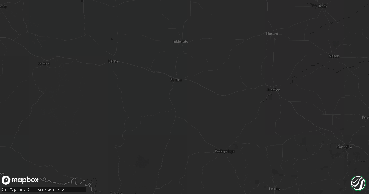 Hail map in Sonora, TX on July 6, 2026