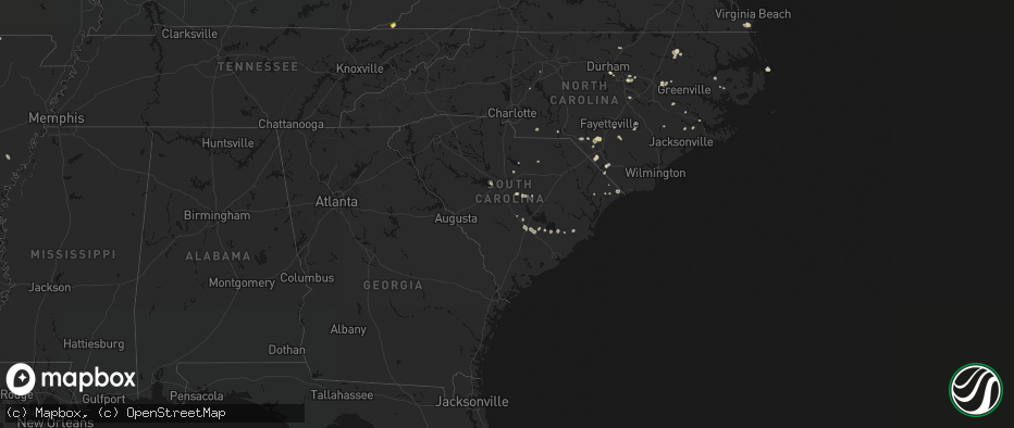 Hail map in South Carolina on July 6, 2026