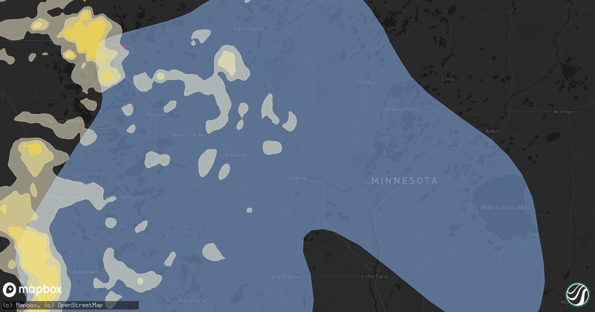Hail map in Staples, MN on July 6, 2026