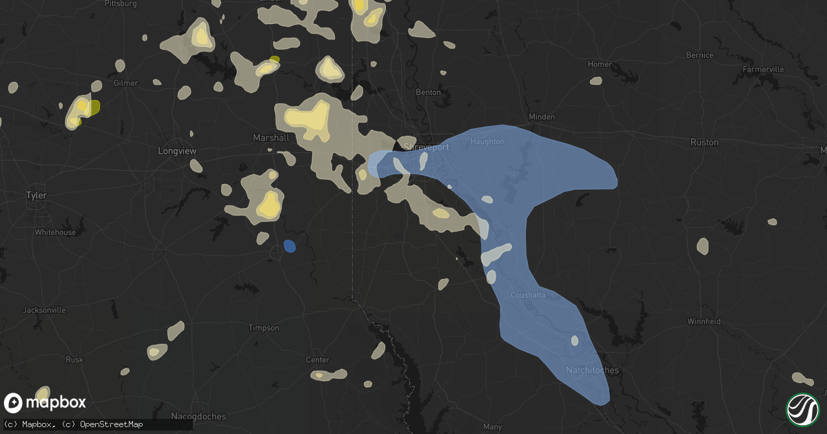 Hail map in Stonewall, LA on July 6, 2026